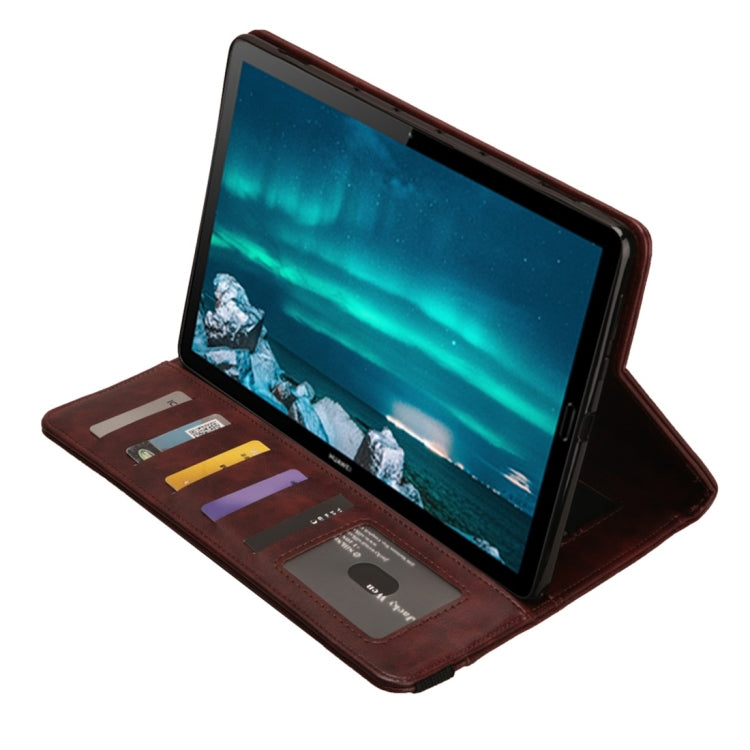 Horizontal Flip Leather Case for Huawei Mediapad M6 10.8, with Double Card Slots & Pen Slots & Holder & Wallet & Photo Frame
