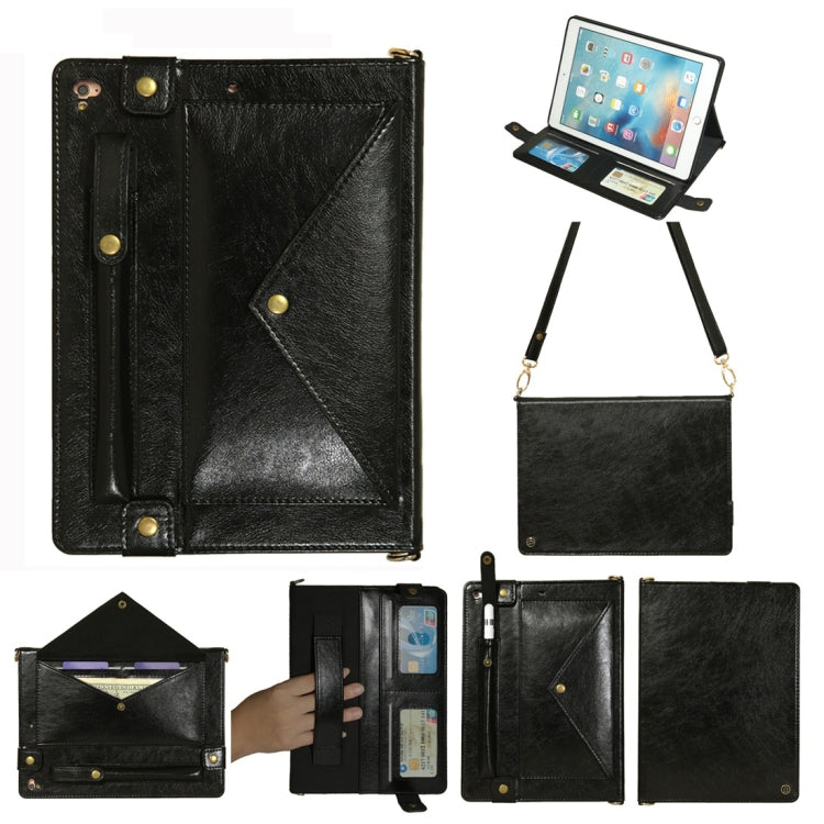Envelope Horizontal Flip Leather Case for iPad 9.7 inch (2018) & (2017) / Air / Air 2 / Pro 9.7 inch, with Card Slots & Pen Slots & Holder & Wallet & Photo Frame & Shoulder Strap