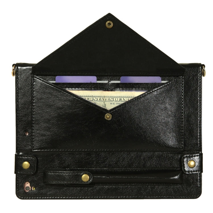 Envelope Horizontal Flip Leather Case for iPad 9.7 inch (2018) & (2017) / Air / Air 2 / Pro 9.7 inch, with Card Slots & Pen Slots & Holder & Wallet & Photo Frame & Shoulder Strap
