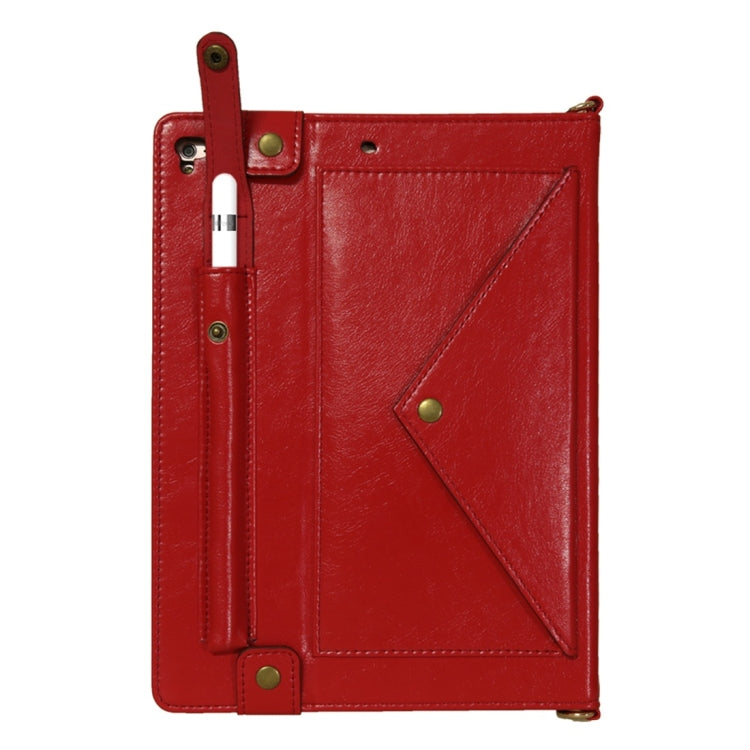 Envelope Horizontal Flip Leather Case for iPad 9.7 inch (2018) & (2017) / Air / Air 2 / Pro 9.7 inch, with Card Slots & Pen Slots & Holder & Wallet & Photo Frame & Shoulder Strap