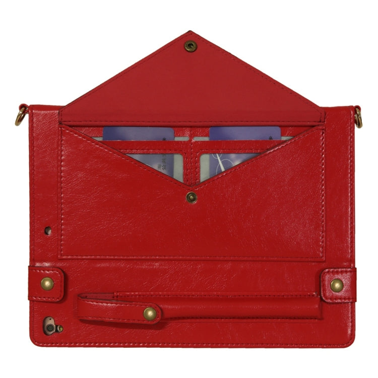 Envelope Horizontal Flip Leather Case for iPad 9.7 inch (2018) & (2017) / Air / Air 2 / Pro 9.7 inch, with Card Slots & Pen Slots & Holder & Wallet & Photo Frame & Shoulder Strap