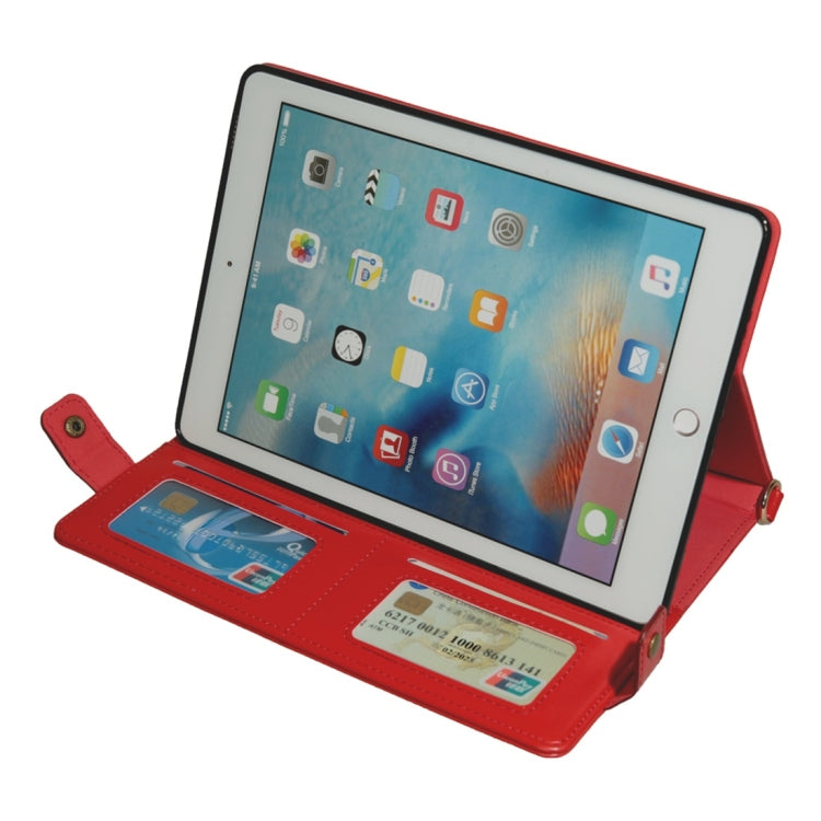 Envelope Horizontal Flip Leather Case for iPad 9.7 inch (2018) & (2017) / Air / Air 2 / Pro 9.7 inch, with Card Slots & Pen Slots & Holder & Wallet & Photo Frame & Shoulder Strap
