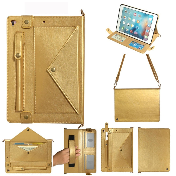 Envelope Horizontal Flip Leather Case for iPad 9.7 inch (2018) & (2017) / Air / Air 2 / Pro 9.7 inch, with Card Slots & Pen Slots & Holder & Wallet & Photo Frame & Shoulder Strap