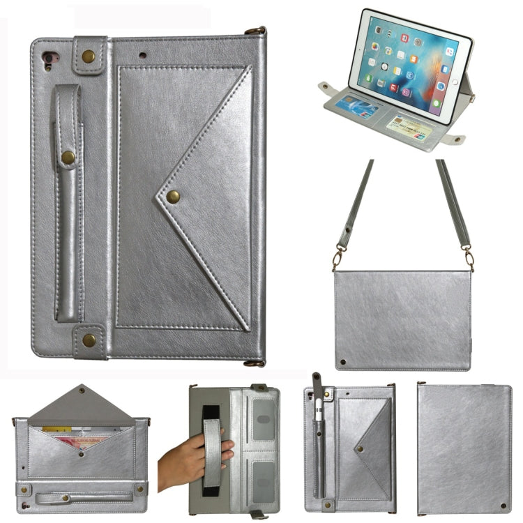 Envelope Horizontal Flip Leather Case for iPad 9.7 inch (2018) & (2017) / Air / Air 2 / Pro 9.7 inch, with Card Slots & Pen Slots & Holder & Wallet & Photo Frame & Shoulder Strap