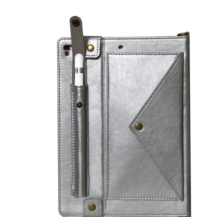 Envelope Horizontal Flip Leather Case for iPad 9.7 inch (2018) & (2017) / Air / Air 2 / Pro 9.7 inch, with Card Slots & Pen Slots & Holder & Wallet & Photo Frame & Shoulder Strap