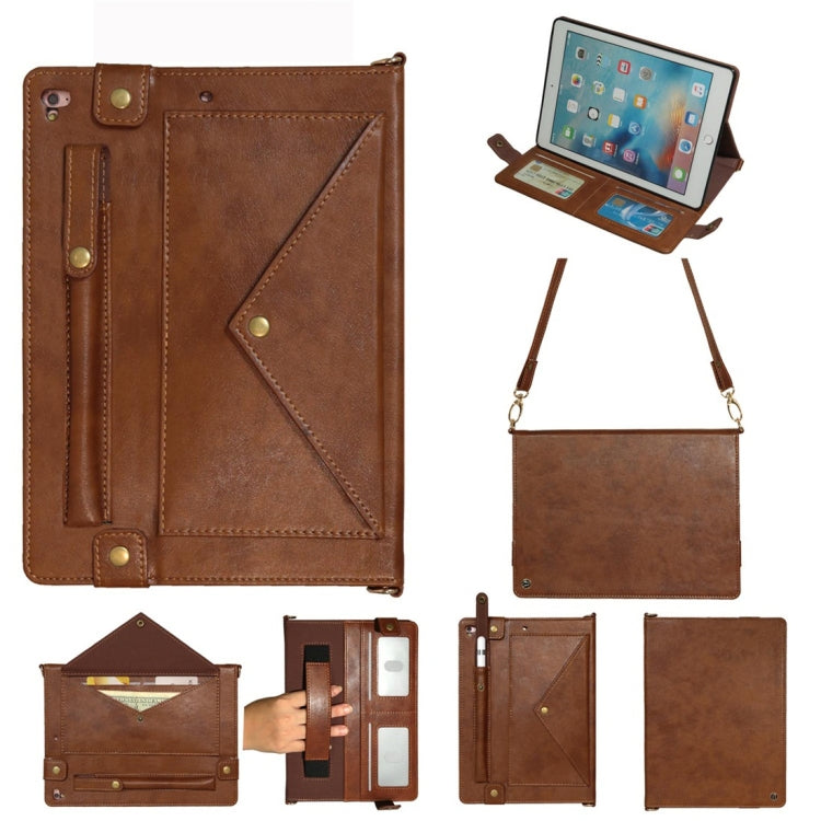 Envelope Horizontal Flip Leather Case for iPad 9.7 inch (2018) & (2017) / Air / Air 2 / Pro 9.7 inch, with Card Slots & Pen Slots & Holder & Wallet & Photo Frame & Shoulder Strap