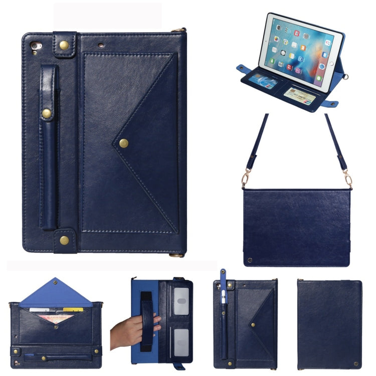 Envelope Horizontal Flip Leather Case for iPad 9.7 inch (2018) & (2017) / Air / Air 2 / Pro 9.7 inch, with Card Slots & Pen Slots & Holder & Wallet & Photo Frame & Shoulder Strap