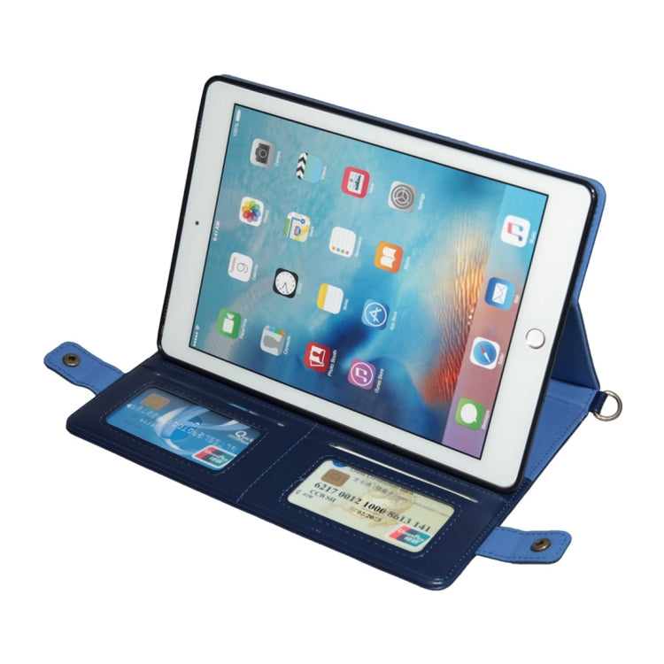 Envelope Horizontal Flip Leather Case for iPad 9.7 inch (2018) & (2017) / Air / Air 2 / Pro 9.7 inch, with Card Slots & Pen Slots & Holder & Wallet & Photo Frame & Shoulder Strap