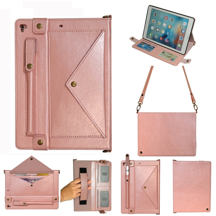 Envelope Horizontal Flip Leather Case for iPad 9.7 inch (2018) & (2017) / Air / Air 2 / Pro 9.7 inch, with Card Slots & Pen Slots & Holder & Wallet & Photo Frame & Shoulder Strap