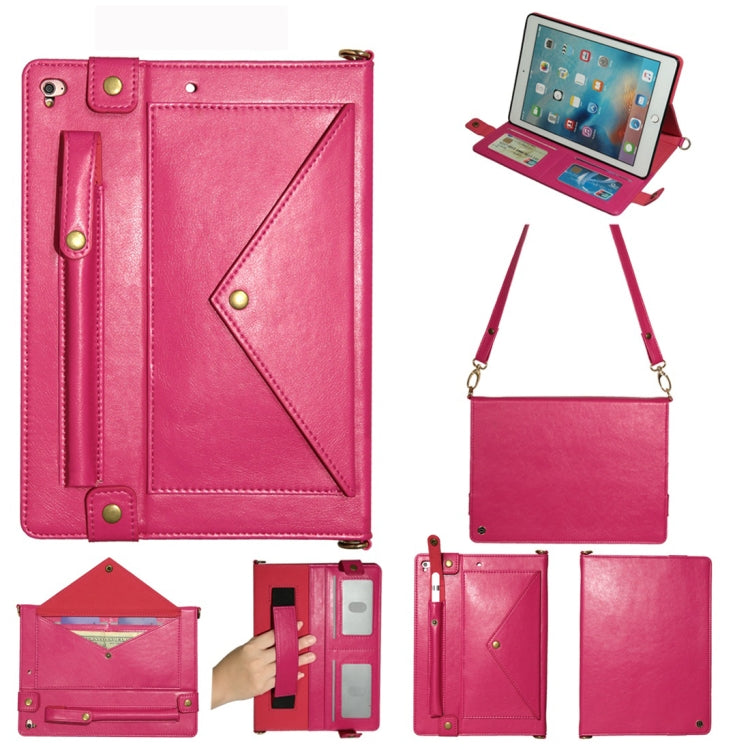 Envelope Horizontal Flip Leather Case for iPad 9.7 inch (2018) & (2017) / Air / Air 2 / Pro 9.7 inch, with Card Slots & Pen Slots & Holder & Wallet & Photo Frame & Shoulder Strap