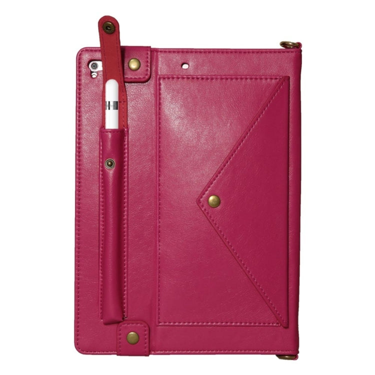 Envelope Horizontal Flip Leather Case for iPad 9.7 inch (2018) & (2017) / Air / Air 2 / Pro 9.7 inch, with Card Slots & Pen Slots & Holder & Wallet & Photo Frame & Shoulder Strap