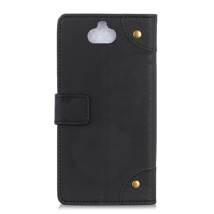 Copper Buckle Retro Crazy Horse Texture Horizontal Flip Leather Case for Sony Xperia 8, with Holder & Card Slots & Wallet
