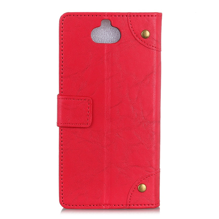 Copper Buckle Retro Crazy Horse Texture Horizontal Flip Leather Case for Sony Xperia 8, with Holder & Card Slots & Wallet