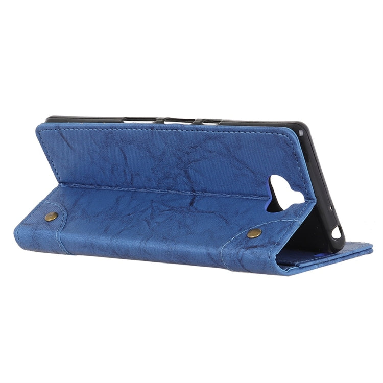Copper Buckle Retro Crazy Horse Texture Horizontal Flip Leather Case for Sony Xperia 8, with Holder & Card Slots & Wallet