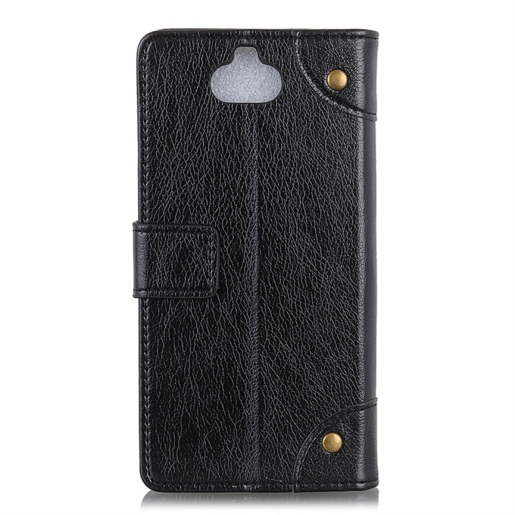 Copper Buckle Nappa Texture Horizontal Flip Leather Case for Sony Xperia 8, with Holder & Card Slots & Wallet