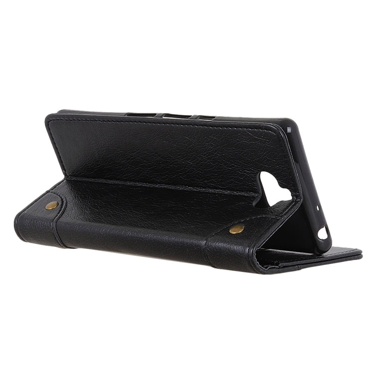 Copper Buckle Nappa Texture Horizontal Flip Leather Case for Sony Xperia 8, with Holder & Card Slots & Wallet