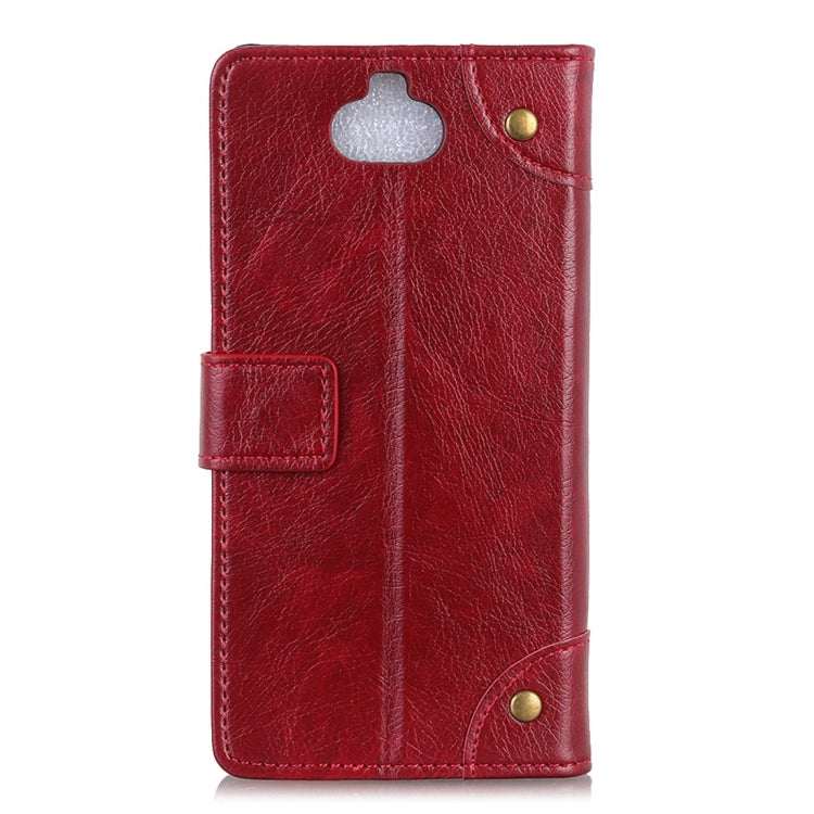 Copper Buckle Nappa Texture Horizontal Flip Leather Case for Sony Xperia 8, with Holder & Card Slots & Wallet