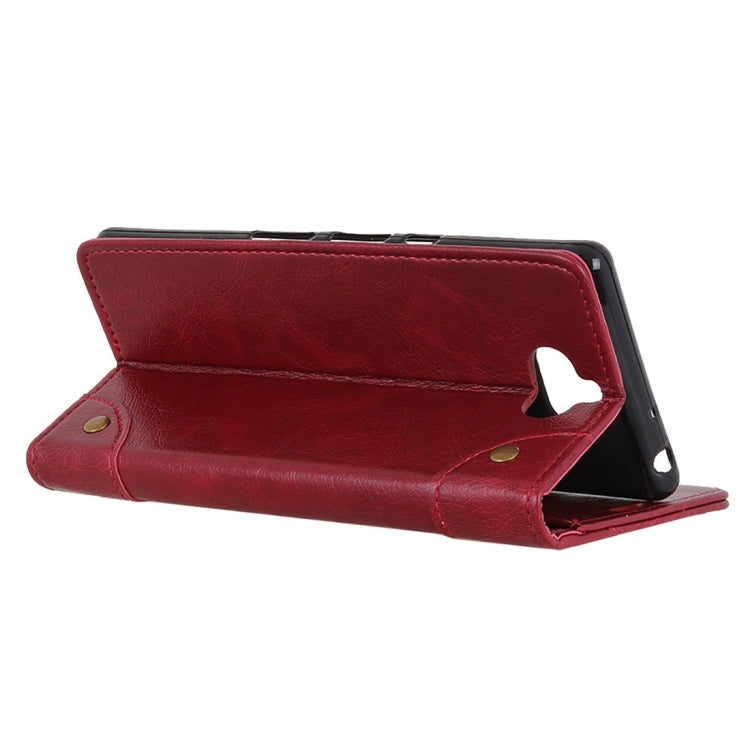 Copper Buckle Nappa Texture Horizontal Flip Leather Case for Sony Xperia 8, with Holder & Card Slots & Wallet