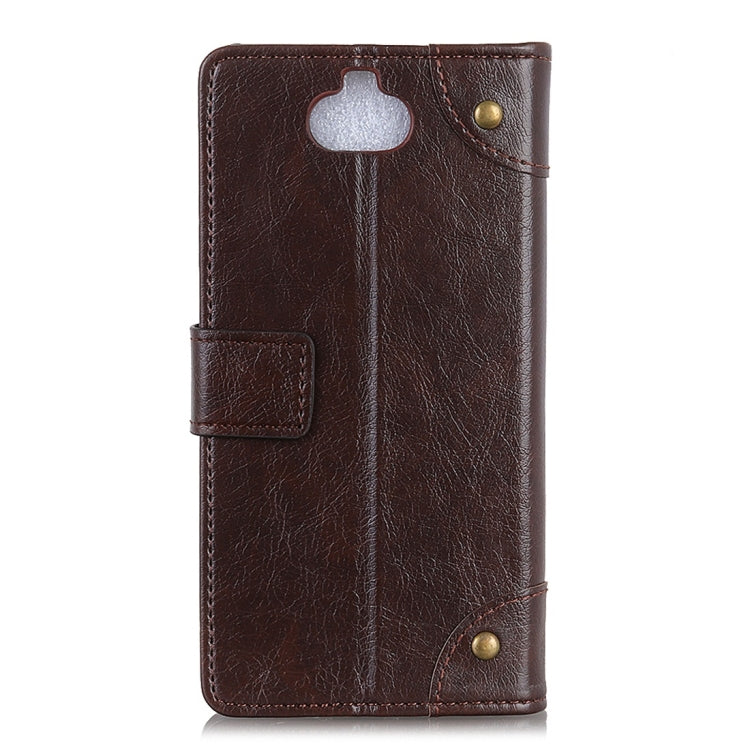 Copper Buckle Nappa Texture Horizontal Flip Leather Case for Sony Xperia 8, with Holder & Card Slots & Wallet