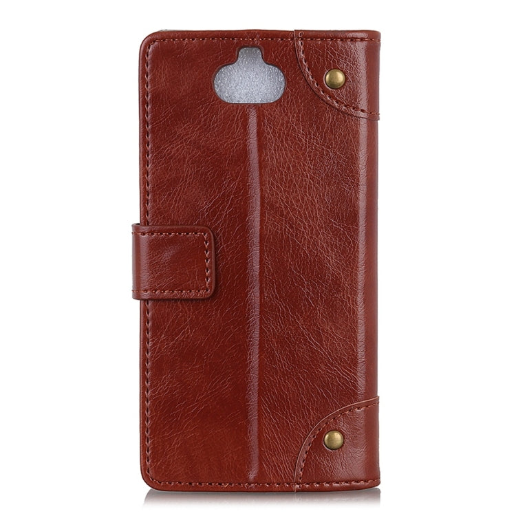 Copper Buckle Nappa Texture Horizontal Flip Leather Case for Sony Xperia 8, with Holder & Card Slots & Wallet