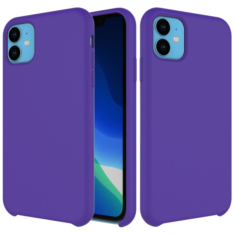 For iPhone 11 Solid Color Liquid Silicone Shockproof Case