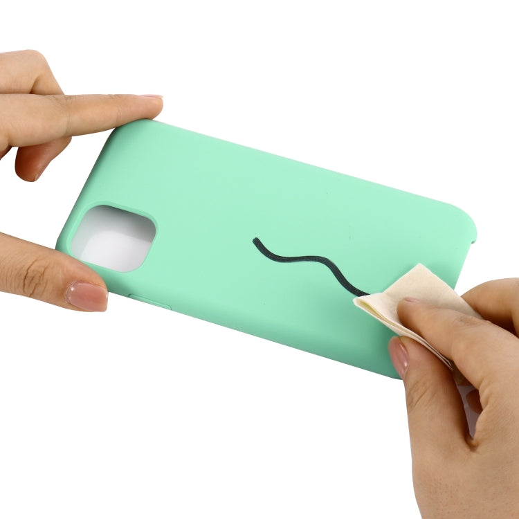 For iPhone 11 Solid Color Liquid Silicone Shockproof Case