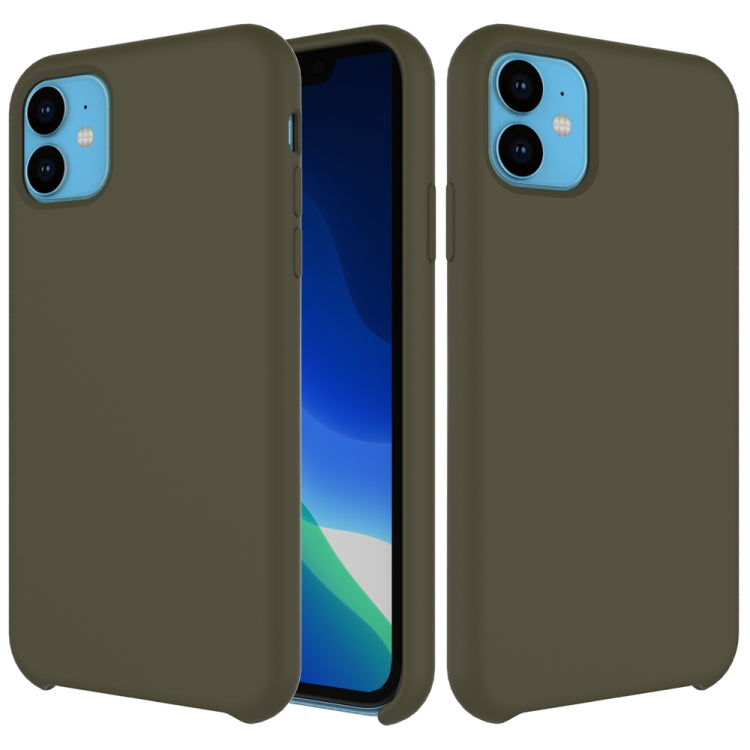 For iPhone 11 Solid Color Liquid Silicone Shockproof Case