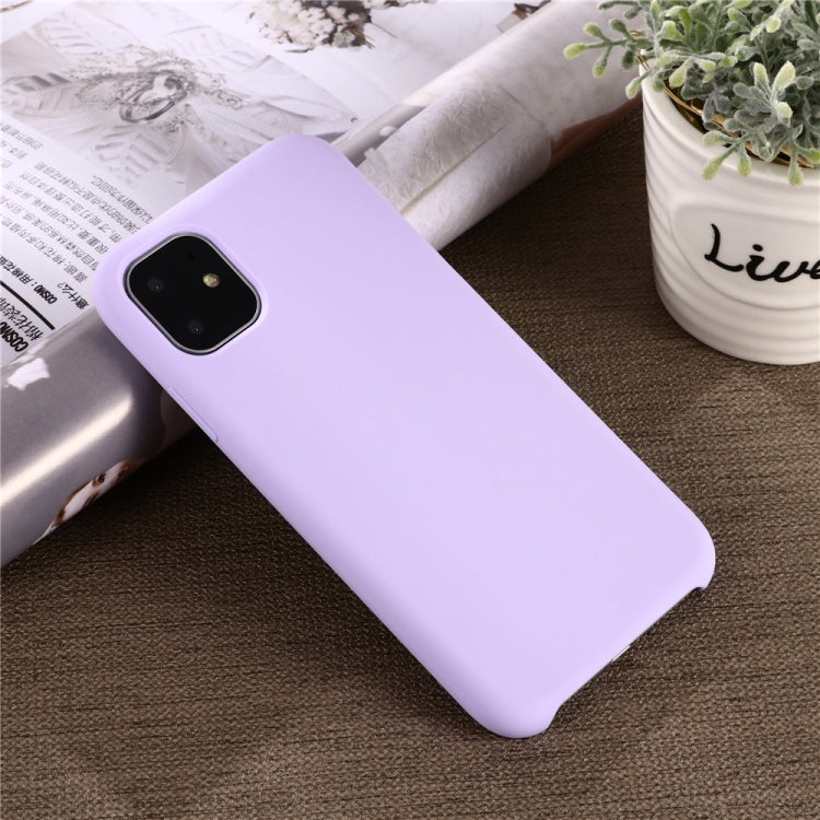 For iPhone 11 Solid Color Liquid Silicone Shockproof Case