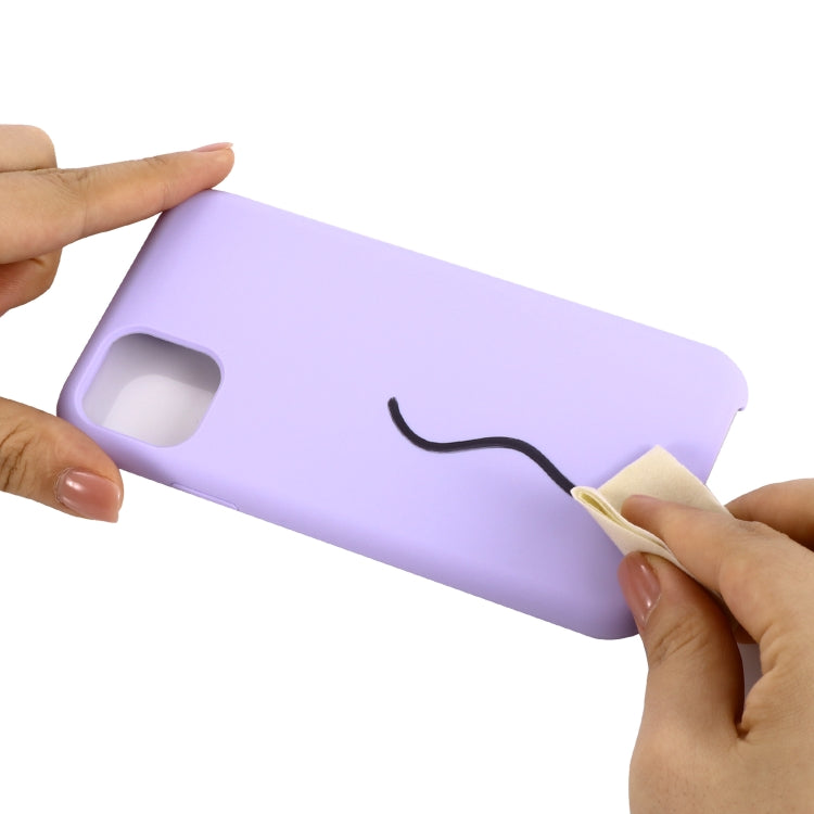 For iPhone 11 Solid Color Liquid Silicone Shockproof Case