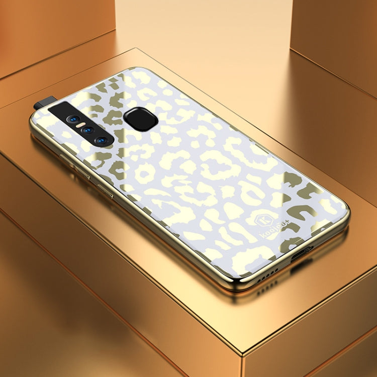 Leopard Pattern Electroplating Soft Frame Plexiglass Mirror Protective Case For Vivo  V15 / S1