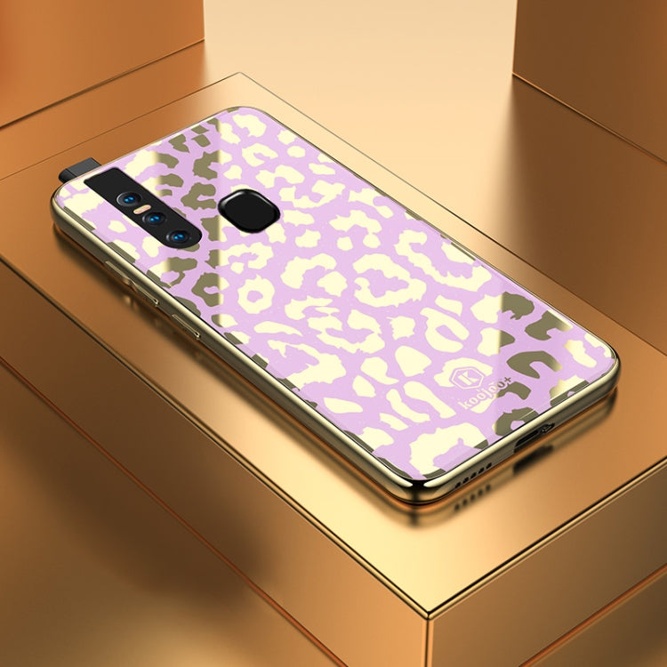 Leopard Pattern Electroplating Soft Frame Plexiglass Mirror Protective Case For Vivo  V15 / S1
