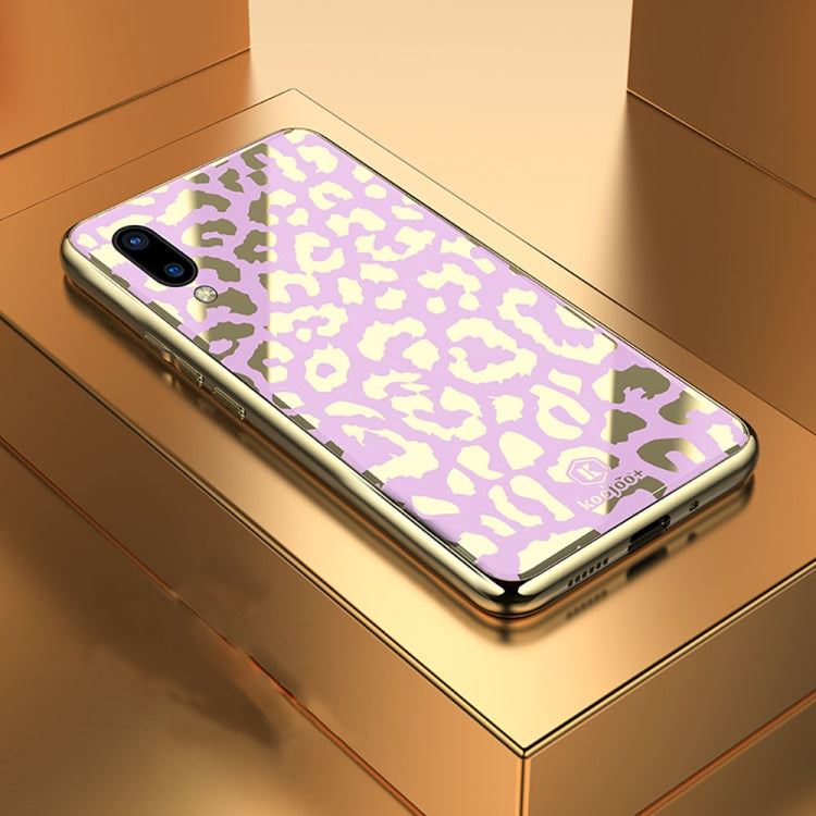 Leopard Pattern Electroplating Soft Frame Plexiglass Mirror Protective Case For Vivo  Z3 / Z3i