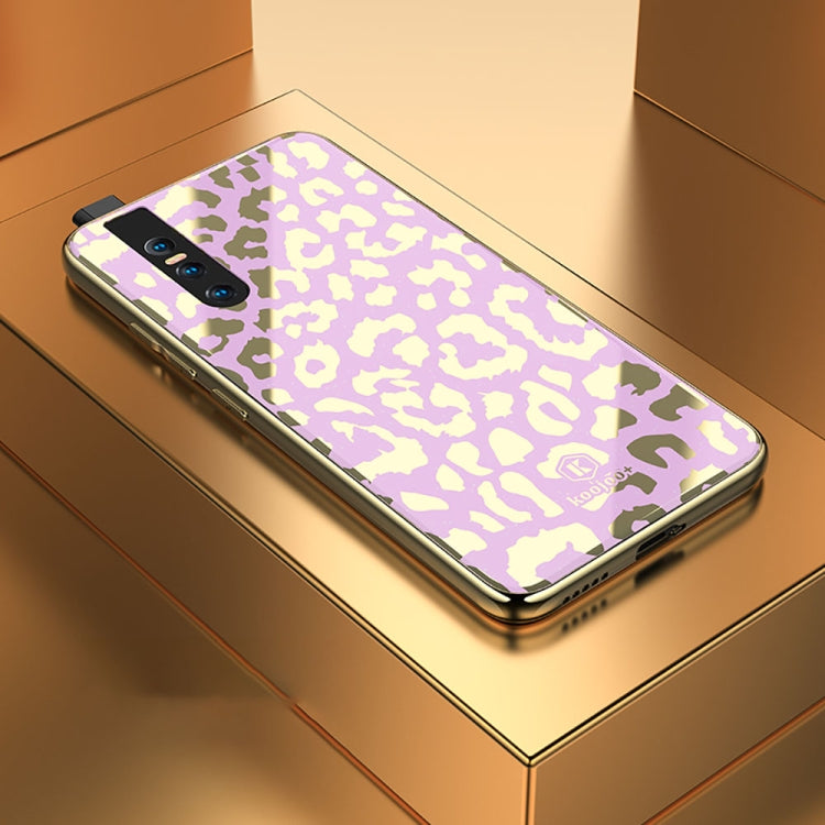 Leopard Pattern Electroplating Soft Frame Plexiglass Mirror Protective Case For Vivo  V15 Pro