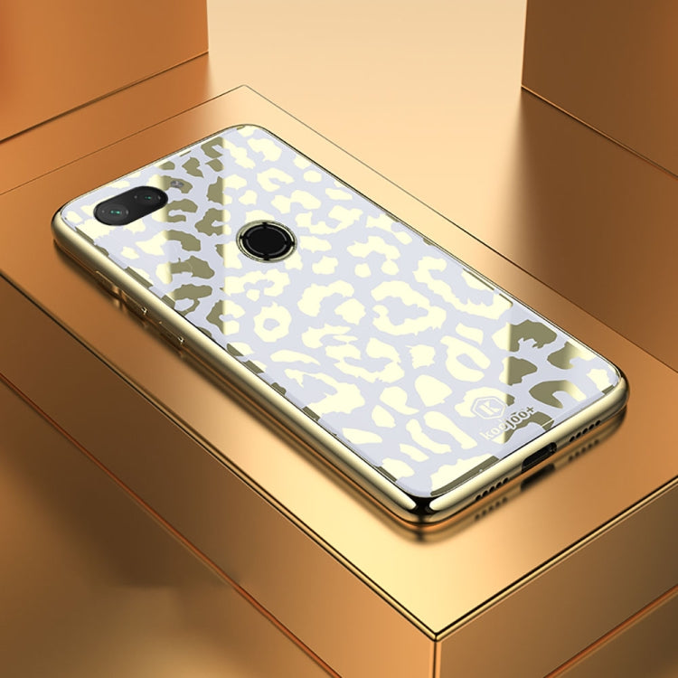 Leopard Pattern Electroplating Soft Frame Plexiglass Mirror Protective Case For  Xiaomi Mi 8 Lite