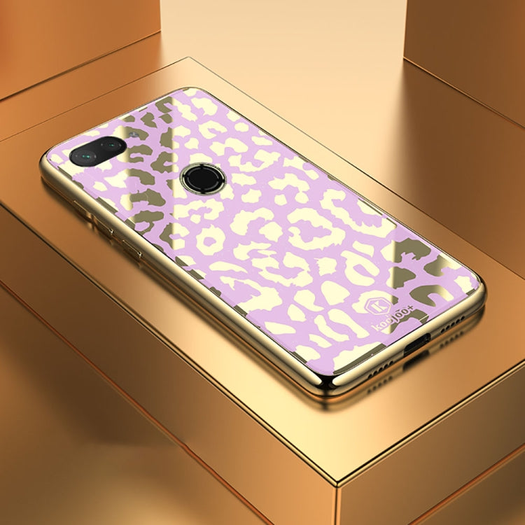 Leopard Pattern Electroplating Soft Frame Plexiglass Mirror Protective Case For  Xiaomi Mi 8 Lite