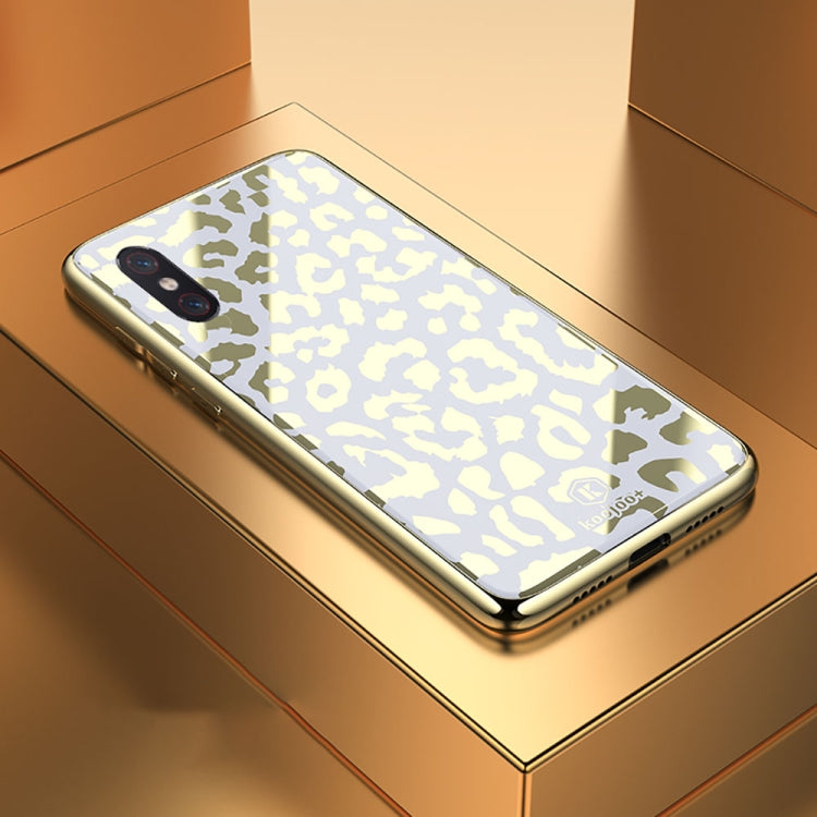 Leopard Pattern Electroplating Soft Frame Plexiglass Mirror Protective Case For Xiaomi Mi 8 Explorer