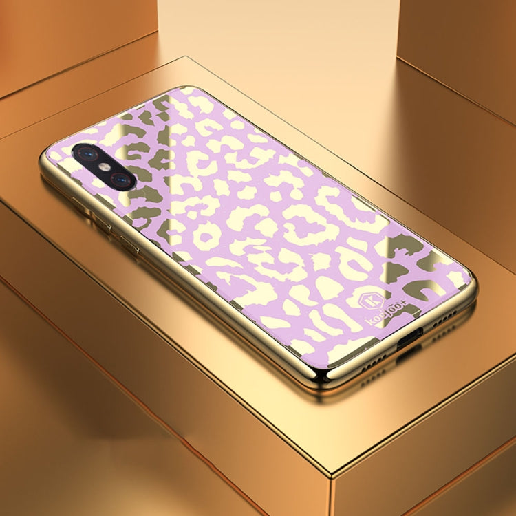 Leopard Pattern Electroplating Soft Frame Plexiglass Mirror Protective Case For Xiaomi Mi 8 Explorer