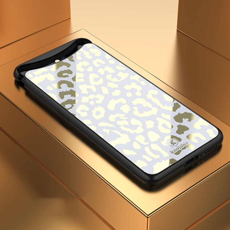 Leopard Pattern Electroplating Soft Frame Plexiglass Mirror Protective Case For OPPO Find X (Full Coverage)