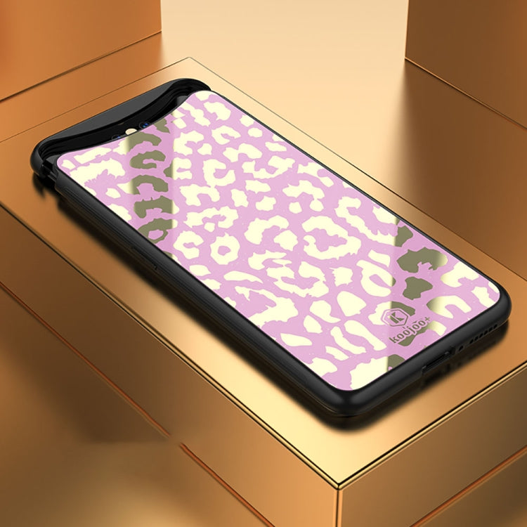 Leopard Pattern Electroplating Soft Frame Plexiglass Mirror Protective Case For OPPO Find X (Full Coverage)