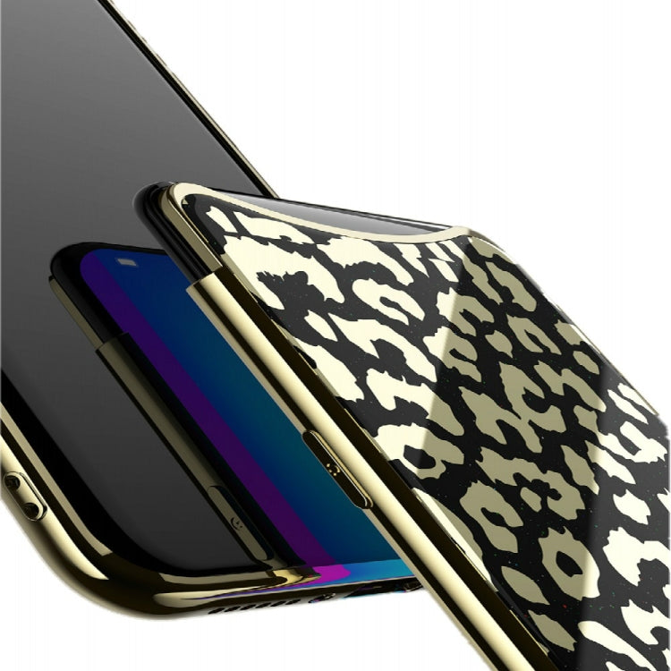 Leopard Pattern Electroplating Soft Frame Plexiglass Mirror Protective Case For OPPO Find X (Full Coverage)