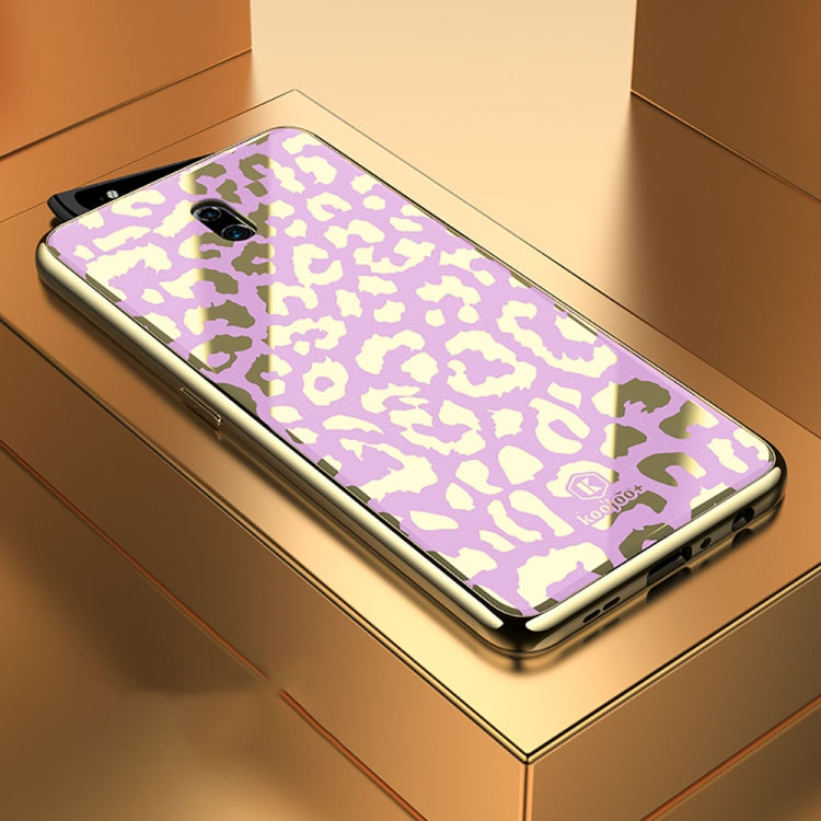 Leopard Pattern Electroplating Soft Frame Plexiglass Mirror Protective Case For OPPO Reon