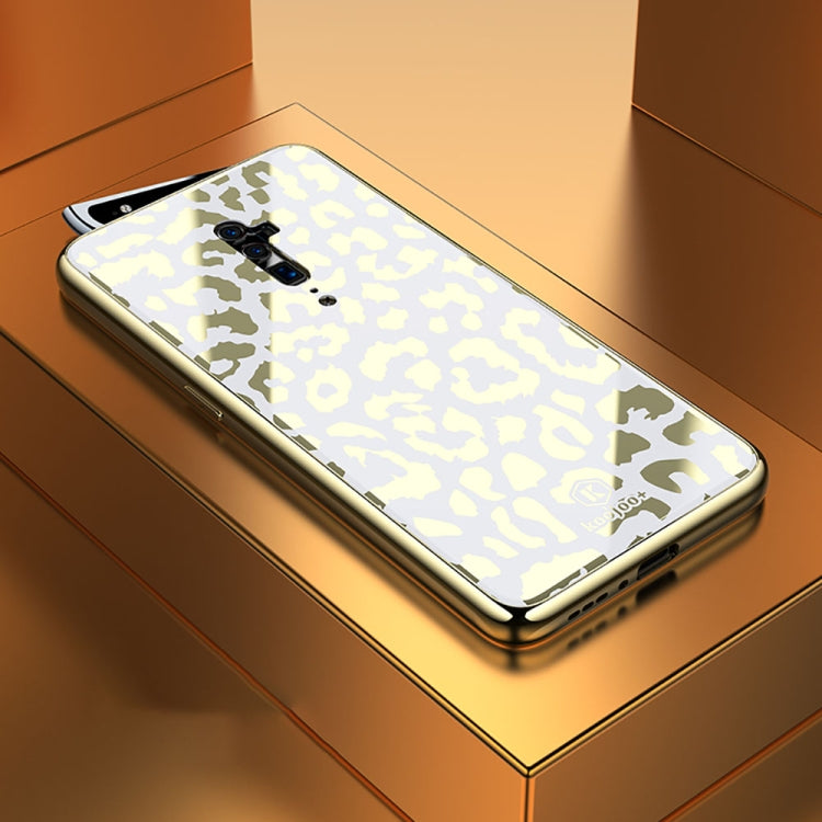 Leopard Pattern Electroplating Soft Frame Plexiglass Mirror Protective Case For OPPO Reon 10X Zoom