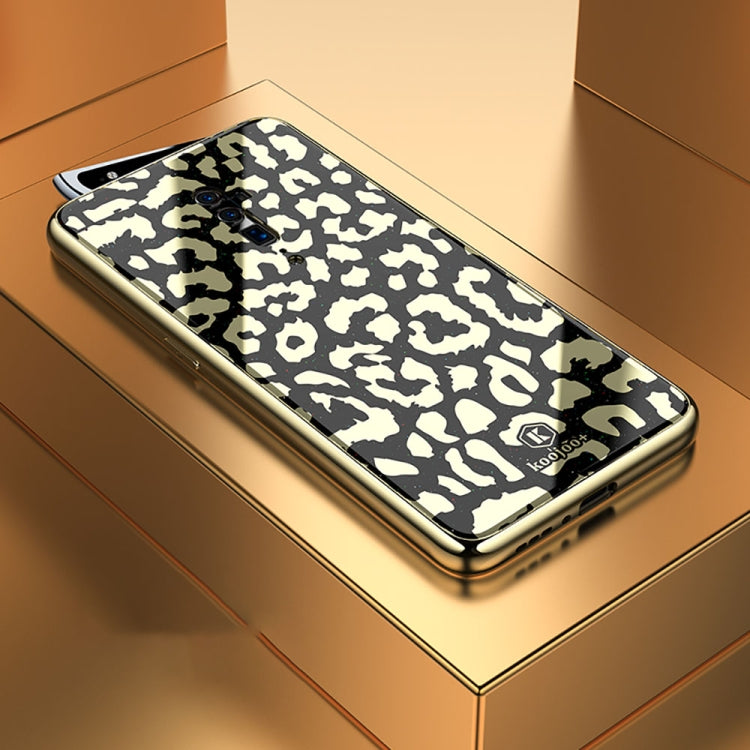 Leopard Pattern Electroplating Soft Frame Plexiglass Mirror Protective Case For OPPO Reon 10X Zoom