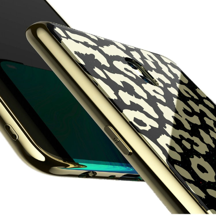 Leopard Pattern Electroplating Soft Frame Plexiglass Mirror Protective Case For OPPO Reon 10X Zoom