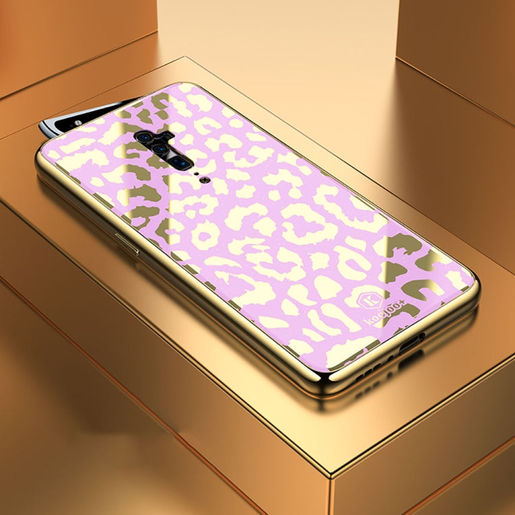 Leopard Pattern Electroplating Soft Frame Plexiglass Mirror Protective Case For OPPO Reon 10X Zoom