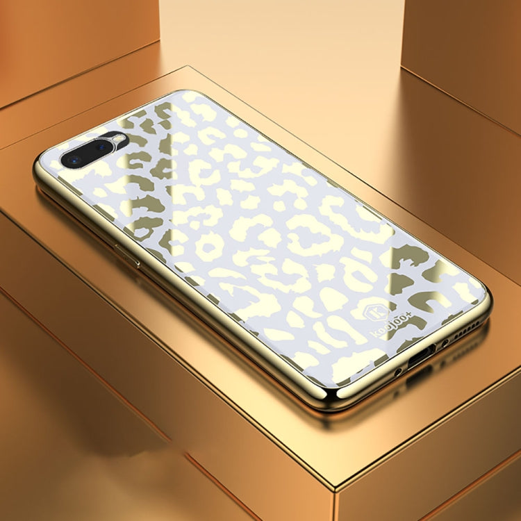 Leopard Pattern Electroplating Soft Frame Plexiglass Mirror Protective Case, For:For OPPO R15X /  K1