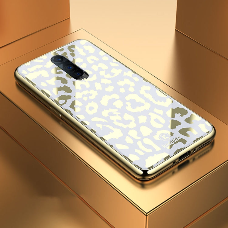 Leopard Pattern Electroplating Soft Frame Plexiglass Mirror Protective Case, For:For  OPPO R17 Pro