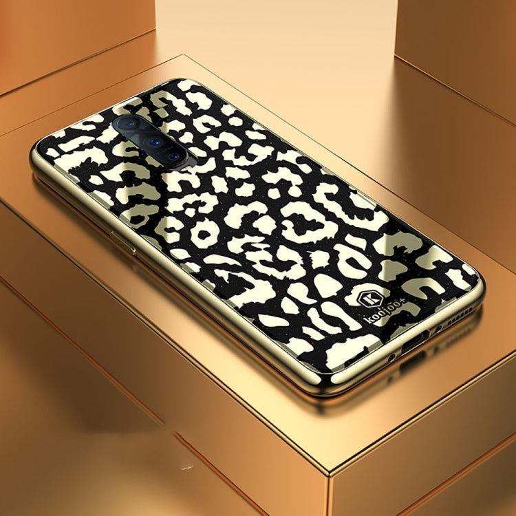 Leopard Pattern Electroplating Soft Frame Plexiglass Mirror Protective Case, For:For  OPPO R17 Pro