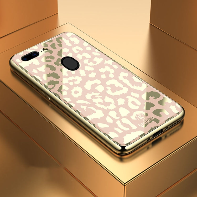 Leopard Pattern Electroplating Soft Frame Plexiglass Mirror Protective Case, For:For  OPPO R15