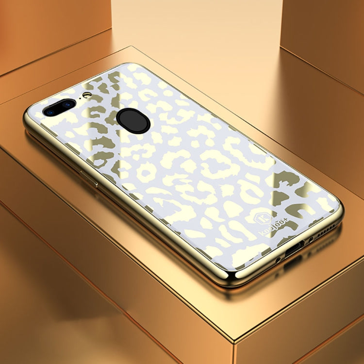 Leopard Pattern Electroplating Soft Frame Plexiglass Mirror Protective Case, For:For  OPPO R15 Dream Mirror Edition / R15 Pro